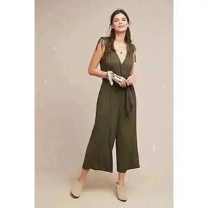Anthropologie Moulinette Soeurs Alisande Jumpsuit in Moss Green Size SMALL